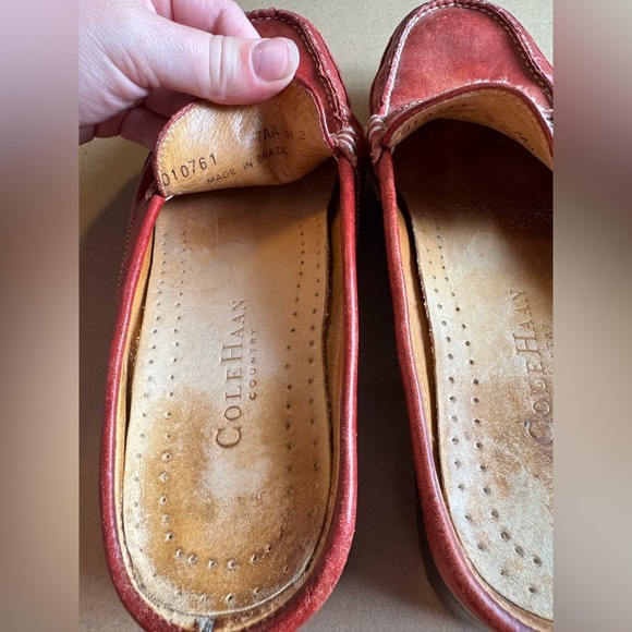 Cole Haan Country red leather mule slide flat shoe size 7 - Picture 6 of 7